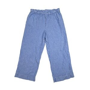 Birds of Paradise by Trovata Linen Blend Striped Cropped Pants Womens Medium